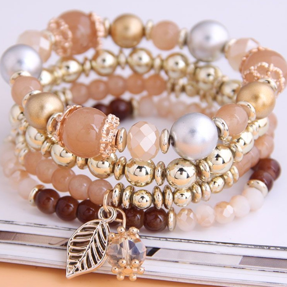 🍒4/$20- BROWN Charmed 4-Piece Bracelets